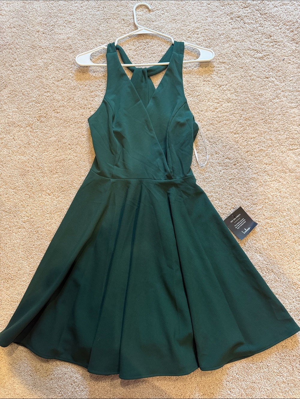 Lulu's Dark Green Sleeveless Fit-and-Flare Midi Dress